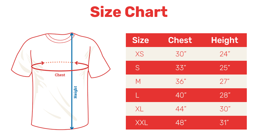 T-Shirt Size Chart ? WordCamp Asia 2020